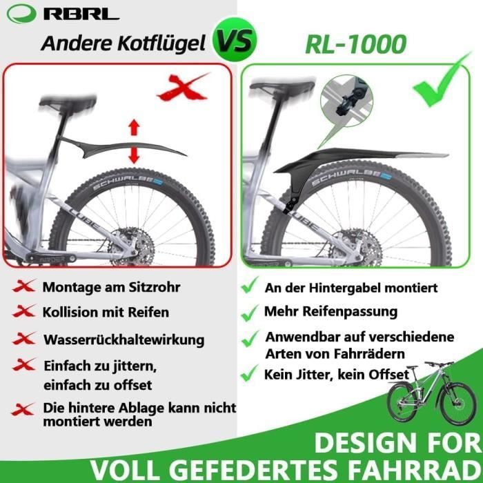 Garde boue vtt best sale suspendu