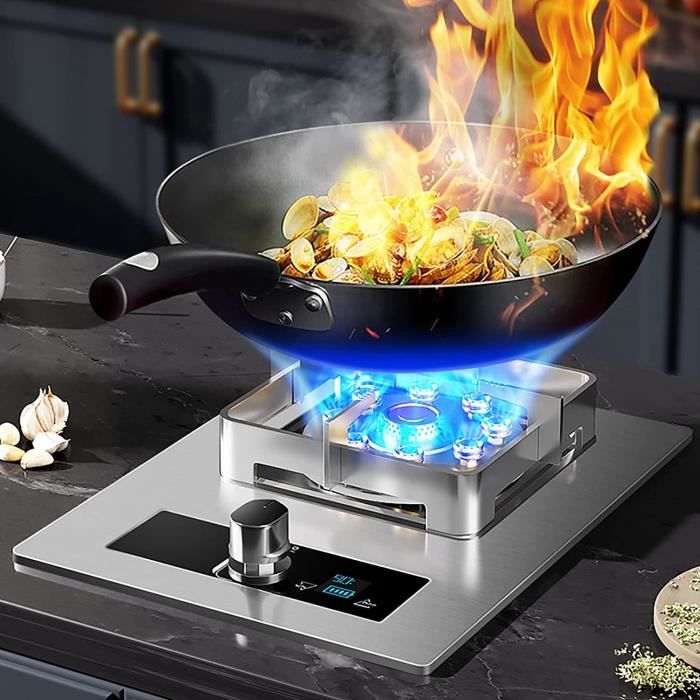 Plaque de Cuisson Gaz Cuisinière à gaz encastrée en Acier Inoxydable  304,cuisinière à gaz à feu élevé à Neuf Chambres de 7,0 K[326] - Cdiscount  Electroménager
