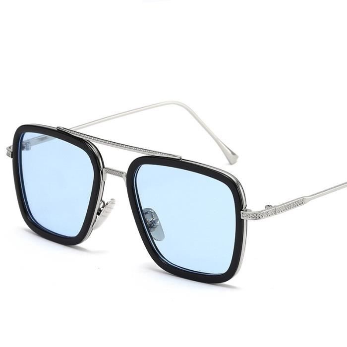 Lunettes de soleil Tony Stark pour hommes en alliage carrees Vintage retro Robert Downey JR gafas d gray fade autre DRFT679 Achat Vente lunettes de soleil Homme Cdiscount