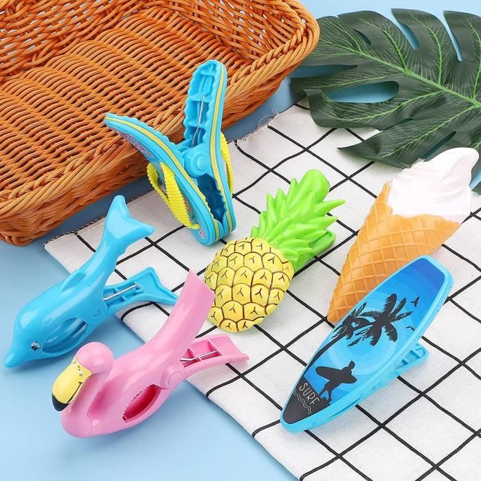 8 Pinces à Serviettes Forte Adhérence - Pour Plage, Piscine, Transat Et Linge