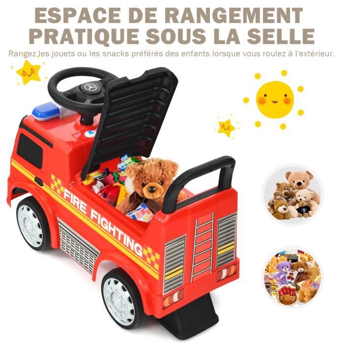 Voiture-jouet pour enfants tracteur six roues cheminée siège spacieux et ceinture  de sécurité à deux points télécommandée intelligemment rouge - Conforama