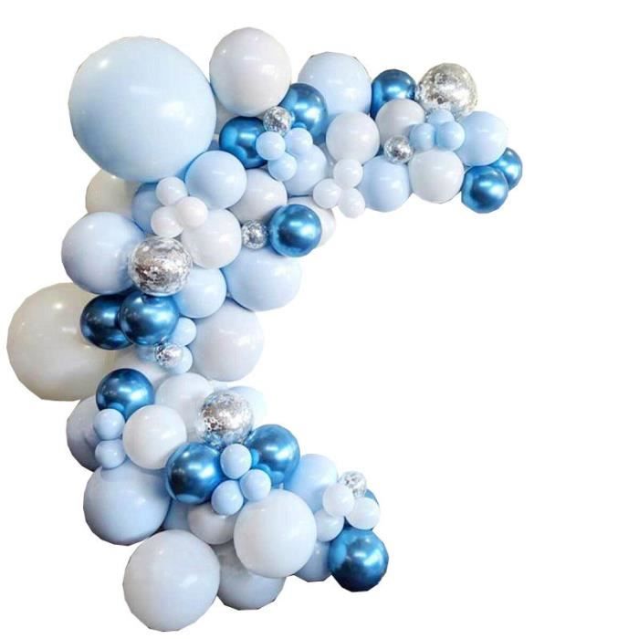 Arche Ballon Bleu, 128 Pièces Kit Guirlande de Ballons, Arche Ba 5011