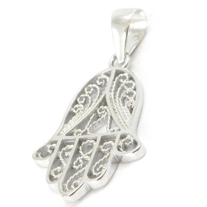 Pendentif Main De Fatma En Argent 925 Avec Zircons - Neuf Sans Emballage