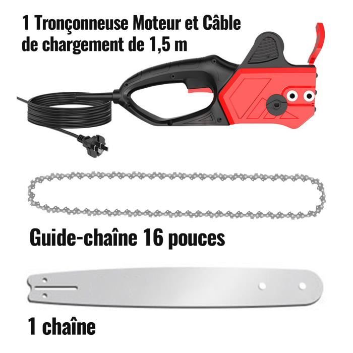 Tronçonneuse thermique GT GARDEN, 62 cm3, 3.5 CV, guide 55 cm, 2 chaînes -  Cdiscount Jardin