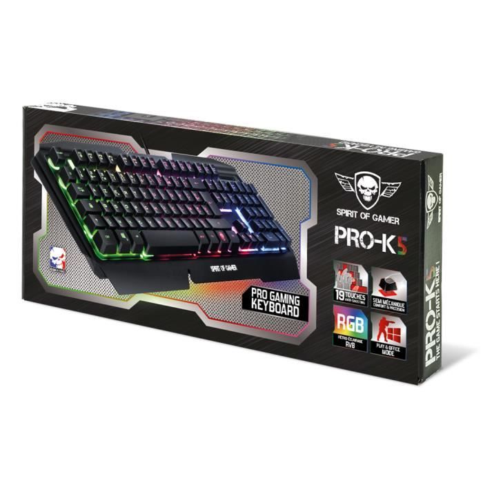 Pack Gaming Spirit of gamer PRO-MK5, clavier, souris et tapis