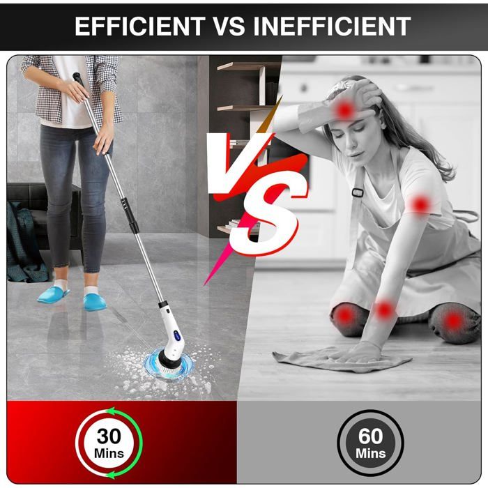 Vitesse de brosse rotative électrique réglable avec tête de brosse ...