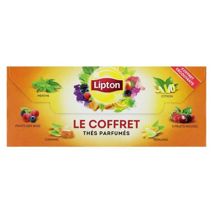 Lipton Coffret Découverte Assortiment de 5 Thés Noirs, Label Rainforest  Alliance 100 Sachets (Lot de 2x50 Sachets) - Cdiscount Au quotidien