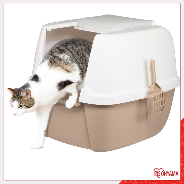 Bac à Litière Semi-fermé BESTonZON – Design Anti-éclaboussures – Facile à Nettoyer – Pour Chats Et Petits Animaux – Gris - 7