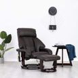 6801LIFE® Fauteuil de Relaxation,Fauteuil TV,Fauteuil de massage électrique,Moderne,Chaise Massante Marron Similicuir-0