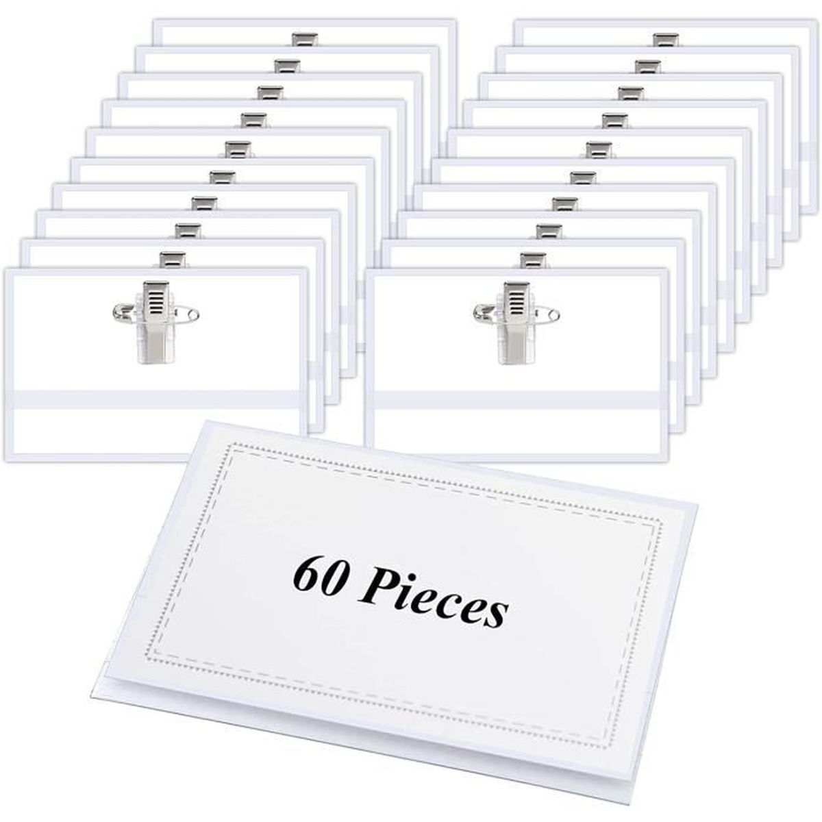 Lot De 60 Porte-Étiquettes Autocollants 9x9 Cm - Poches Plastique Transparentes Pour Organisation Bureau & École