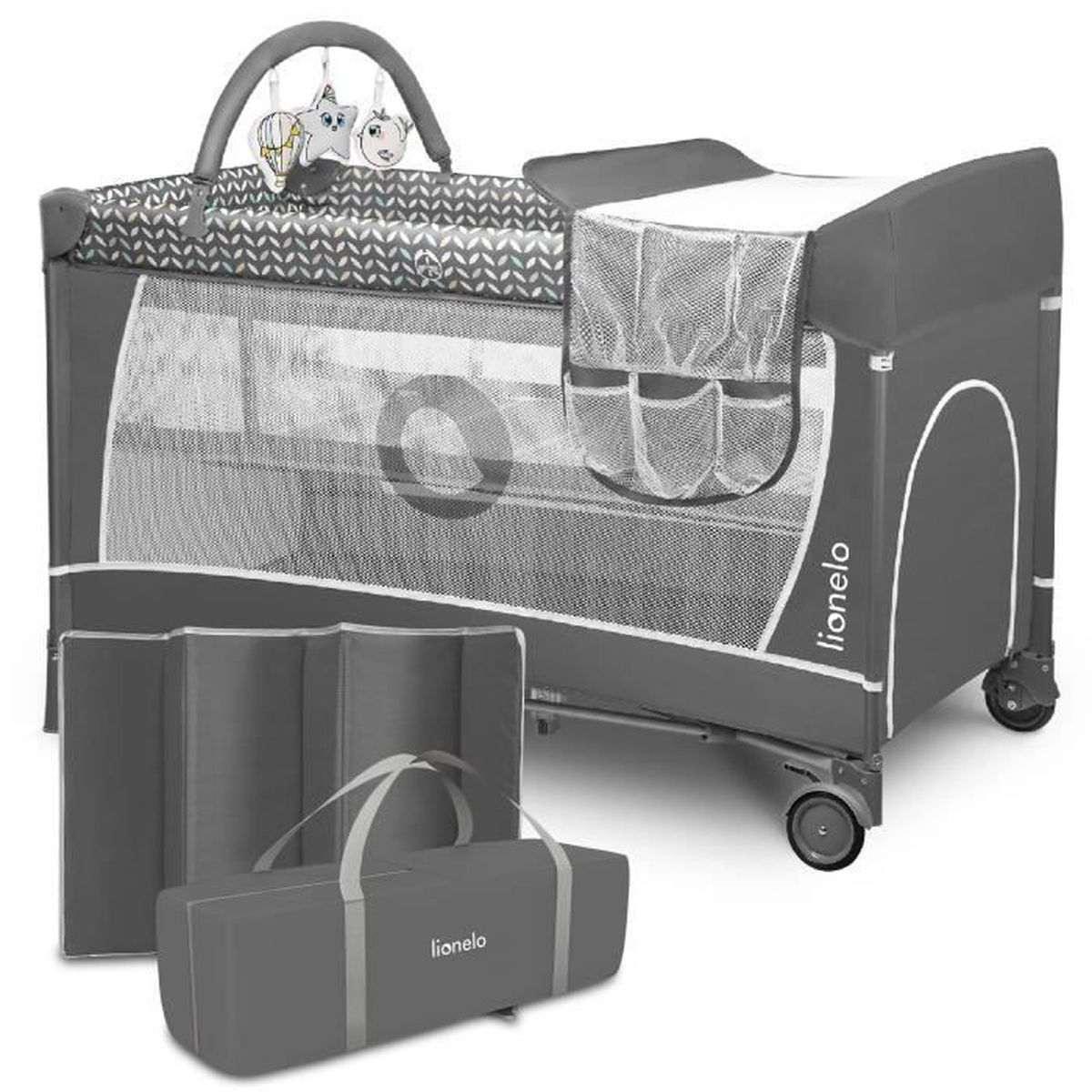 Lionelo Flower Lit Bebe Parc Bebe Barre Avec Jouets Table A Langer Sure Sac De Transport Systeme De Pliage Rapide Gris Gris Achat Vente Lit Pliant 5902581658777 Cdiscount