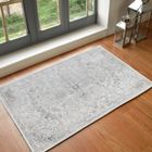 SURYA Tapis de Salon à Poils Courts Doux Vintage Oriental LOU 60x90cm Gris/Ambre