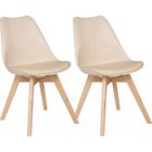 Lot de 2 chaises style scandinave Baya Atmosphera - Beige