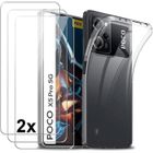 Coque pour Poco X5 PRO - MASSILIA TECH - Silicone transparent - 2 vitres en verre trempé - Résistante et durable