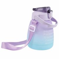 Grande Bouteille D'eau De 1300 Ml En Silicone + PP + PC Gobelet Avec Paille (sans BPA, Sans Certifié FDA) - Violet Dégradé