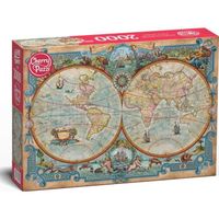 Puzzle 2000 pièces - Cherry Pazzi - Carte du monde des grandes découvertes - 15 ans - 1 500-2 000 pièces
