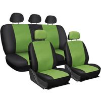 Housses de siège universelles deux-colorés d'Eco-cuir - vert clair noir