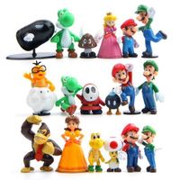 18 Pcs - set Super Mario PVC Figure Bros Luigi Figurines youshi mario Cadeau