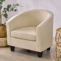 Housse de canapé en Spandex imperméable,extensible,pour salon,fauteuil élastique blanc cassé