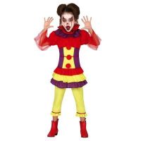 Déguisement Clown Tueur Fille - NO NAME - Clown - Rouge - Polyester