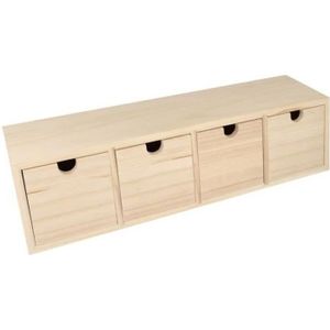 Bloc De 3 Tiroirs Et 5 Tablettes En Pin 39x30x30cm Brico Depot