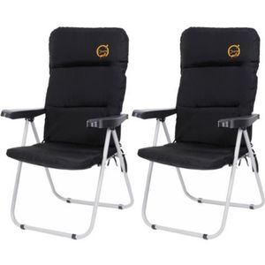 CHAISE DE CAMPING Lot de 2 fauteuils de camping confort pliables - O'Camp - Multipositions