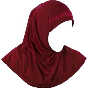 ECHARPE - FOULARD Hijab Al Amira Pour Filles Avec Bordure À Paillettes, Écharpe Prête À Enfiler, Idéale Pour Toute Occasion À L'École Ou À La [n14180]