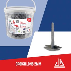 CLIP-IT kit 2 mm - 250 croisillons à cale autonivelants + 250 cales + 1  pince à niveler - FLAT-PRO - système de nivellement de carrelage
