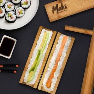 Kit à Sushi,9 Pièces Kit Sushi Maki en Bambou pour Débutant 2 Assiettes de  Tapis à Rouler5 Paires de Baguettes,1x Palette de [78] - Cdiscount Maison