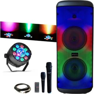Mega Enceinte DJ, 1000W, USB Bluetooth TWS 2 Micros Karaokés, Lumières  Soirée Anniversaire, Ampoules LED : : High-Tech