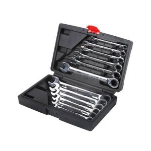Clé à Cliquet Mixte 17mm - Double Tête Flexible 180° - 72 Dents - Acier Chrome Vanadium - Pour Mécanique Auto