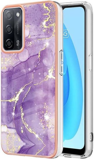 Coque JIAFEI Pour Oppo A17 – Silicone TPU Souple Avec Liseré Doré – Protection Antichoc – Violet