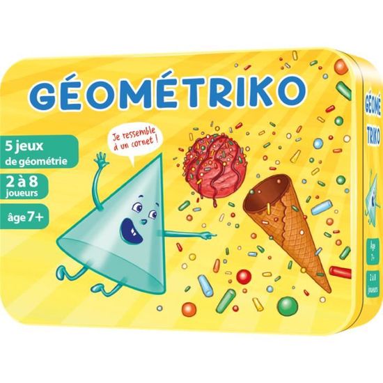 Géométriko - Asmodee - 4  jeux de géométrie - Quizz, rami, 7 familles ou pendu - Dès 7 ans
