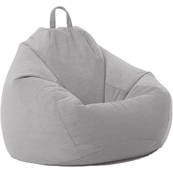 TJikeo Housse De Pouf Poire Adulte 85x65 Cm Sans Remplissage - Faussse Fourrure Douce Pour Intérieur Et Extérieur, Blanc