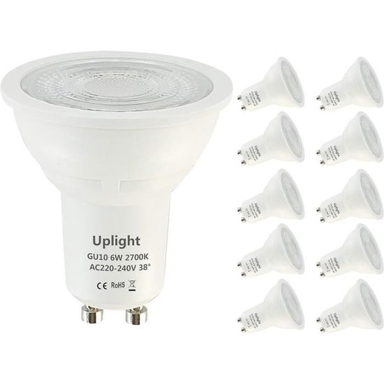 Lepro Ampoule LED GU10 Class A, 360lm Blanc Chaud 2700K, 2W Équivaut de 50W, Spot LED GU10, 38° Faisceau Pratique, Ampoules GU10 Non Dimmable Économie d'Énergie, Lot de 2