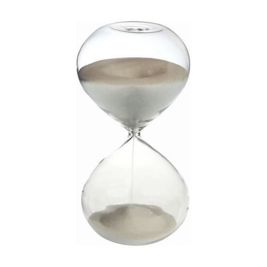 Sablier 5 minutes en verre et socle en bois de hêtre