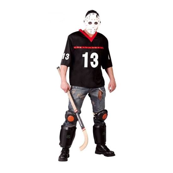 Déguisement Joueur de hockey terrifiant - Standard - Adulte - Noir - Polyester - Masque inclus