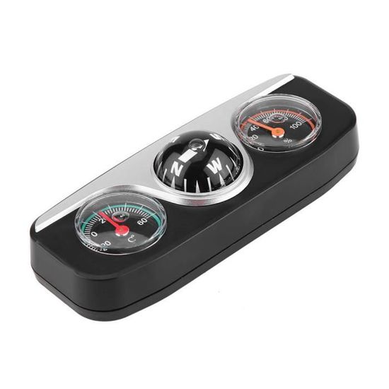 Dioche hygromètre de voiture 3 en 1 hygromètre de thermomètre de boussole de direction de navigation de bâti de tableau de bord