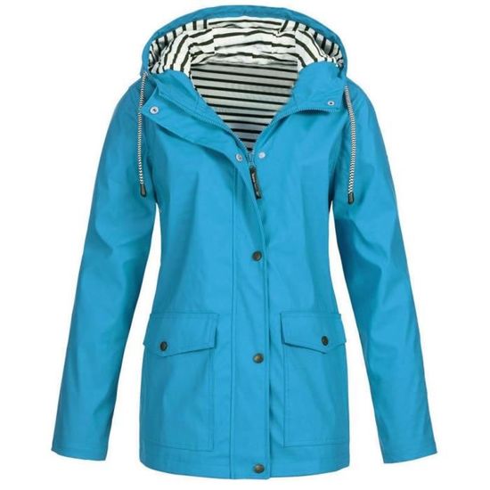 Veste Imperméable Femme Vijamiy - Léger Et Pliable | Capuche Adjustable | Pour Randonnée, Voyage, Ville | 100% Polyester