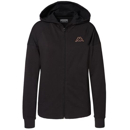 Veste Yutsuku Femme Noir Kappa Multisport Capuche Fermeture zippee 100 coton Noir Cdiscount Pret a Porter
