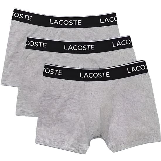 Pack 3 Slip Lacoste Boxer Gris pour Homme Gris Cdiscount Pr t