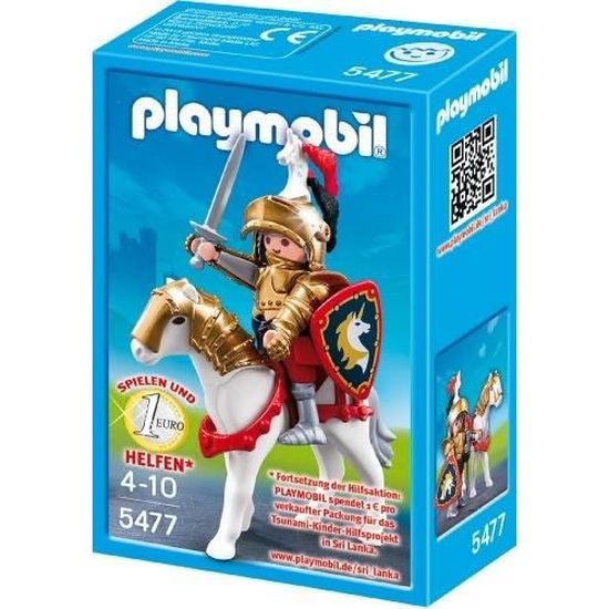 Playmobil 5477 Chevalier D Or Et Son Cheval Cdiscount Jeux Jouets