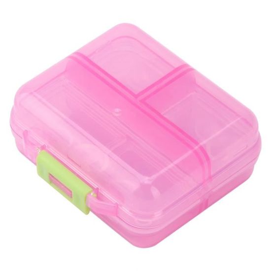 Boîte De Rangement Couture Plastique Rigide - Avec Poignée Rotative Et Clip, 14,5x9,5x7,2 Cm, Transparente