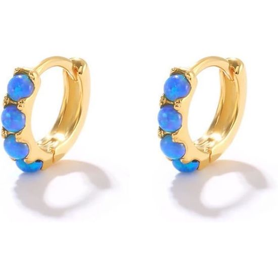 Opalescence™ | Boucles d'oreilles créoles en opale et cristaux