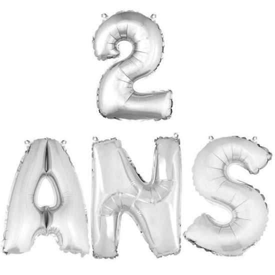 Ballon aluminium anniversaire 10 ans argent (x1)