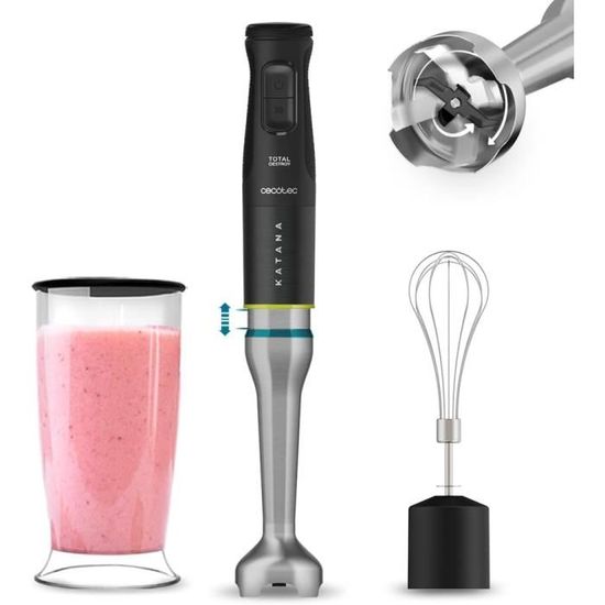 Mixeur Plongeant Cecotec Katana 15 TotalDestroy - 1500W, 21 Vitesses, Gobelet 800ml - Hache Glace