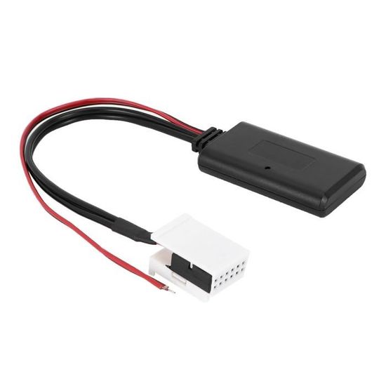 BOROCO Adaptateur Bluetooth Sans Fil Pour Voiture, Module Bluetooth Pour Voiture, Câble Auxiliaire Audio, Microphone, Port Mini ISO Compatible Avec Po--RS_Che
