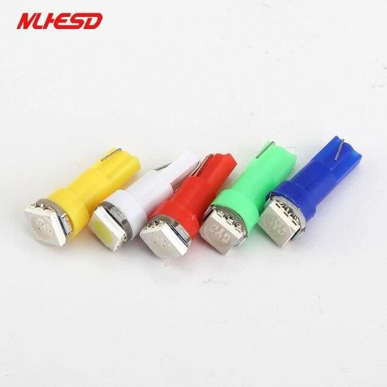 10 Ampoules LED T5 3030 3SMD 12V Jaunes Universelles Pour Voiture - Tableau De Bord Et Intérieur
