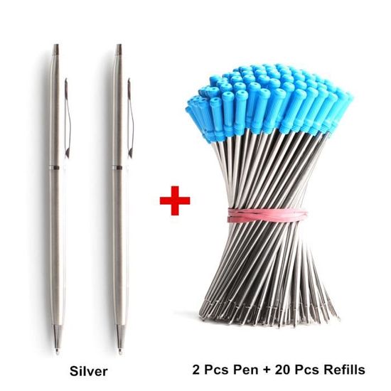 Stylo à Bille NEO+ Avec Cristaux - Rechargeable, étui Inclus, Design élégant - 14 Cm, Bleu Clair - 3
