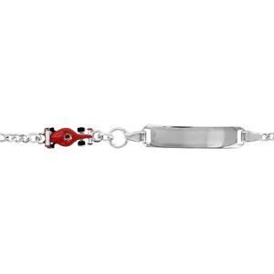 Gourmette argent rhodié enfant plaque droite motif